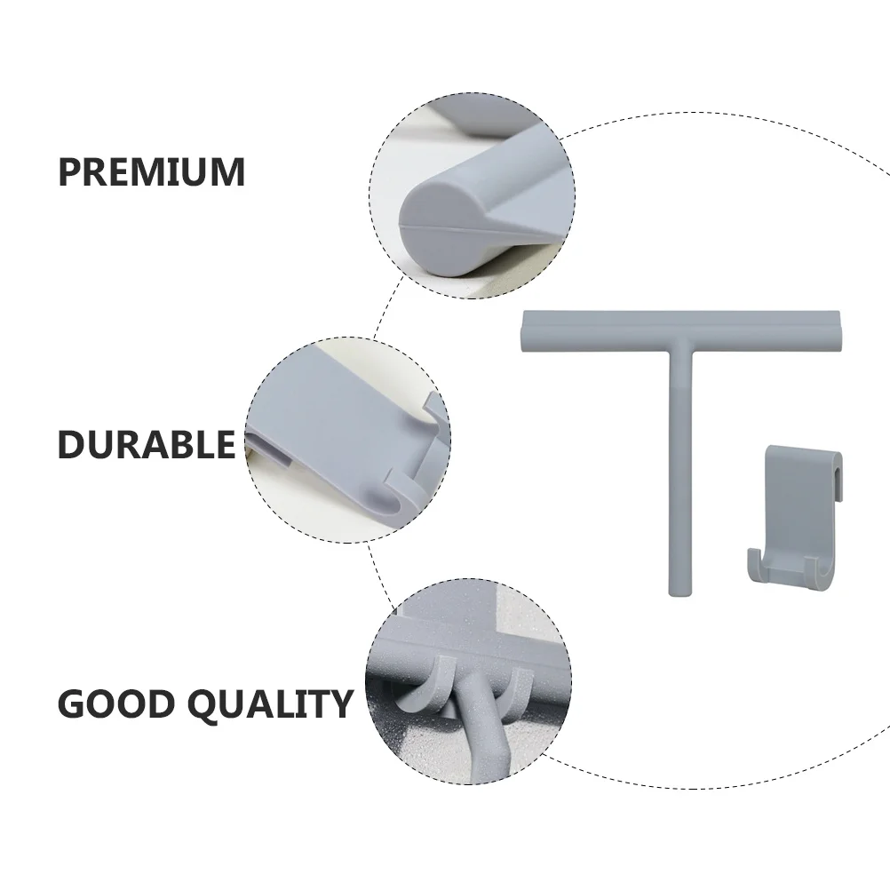 

1Set Silicone Glass Squeegee Grey Ergonomic Handle For Bathroom Kitchen Window Cleaning Multifunctional Household Water Removal
