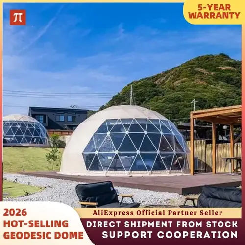 Domo Geodésico Redondo para Glamping, Domo Transparente con Cielo Estrellado, Domo de Hotel de Lujo, Resort de Ocio, Resort y Vacaciones
