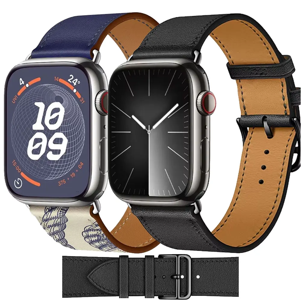 【セール中】ロゴ付きストラップ Apple Watch Ultra3 49mm 9 8 7 45mm 46mm用 高品質ビジネスリストバンド iWatch 11 10 6 5 44mm 40mm 42mm用