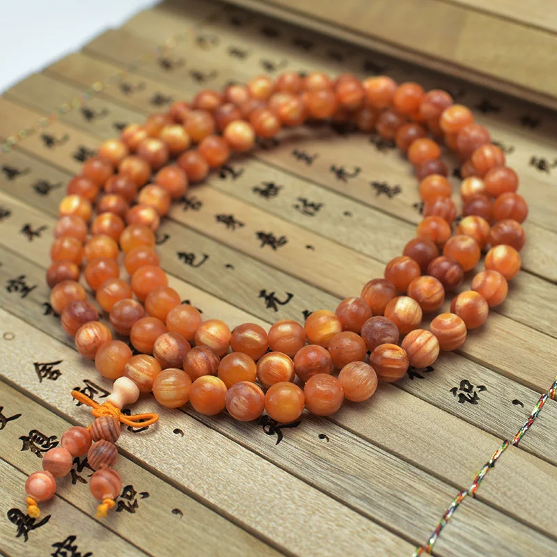 Imperial Blood Dragon Wood 20% Translucent Northeast Agarwood Pine Seed Bracelet for Men and Women 108 Prayer Bead