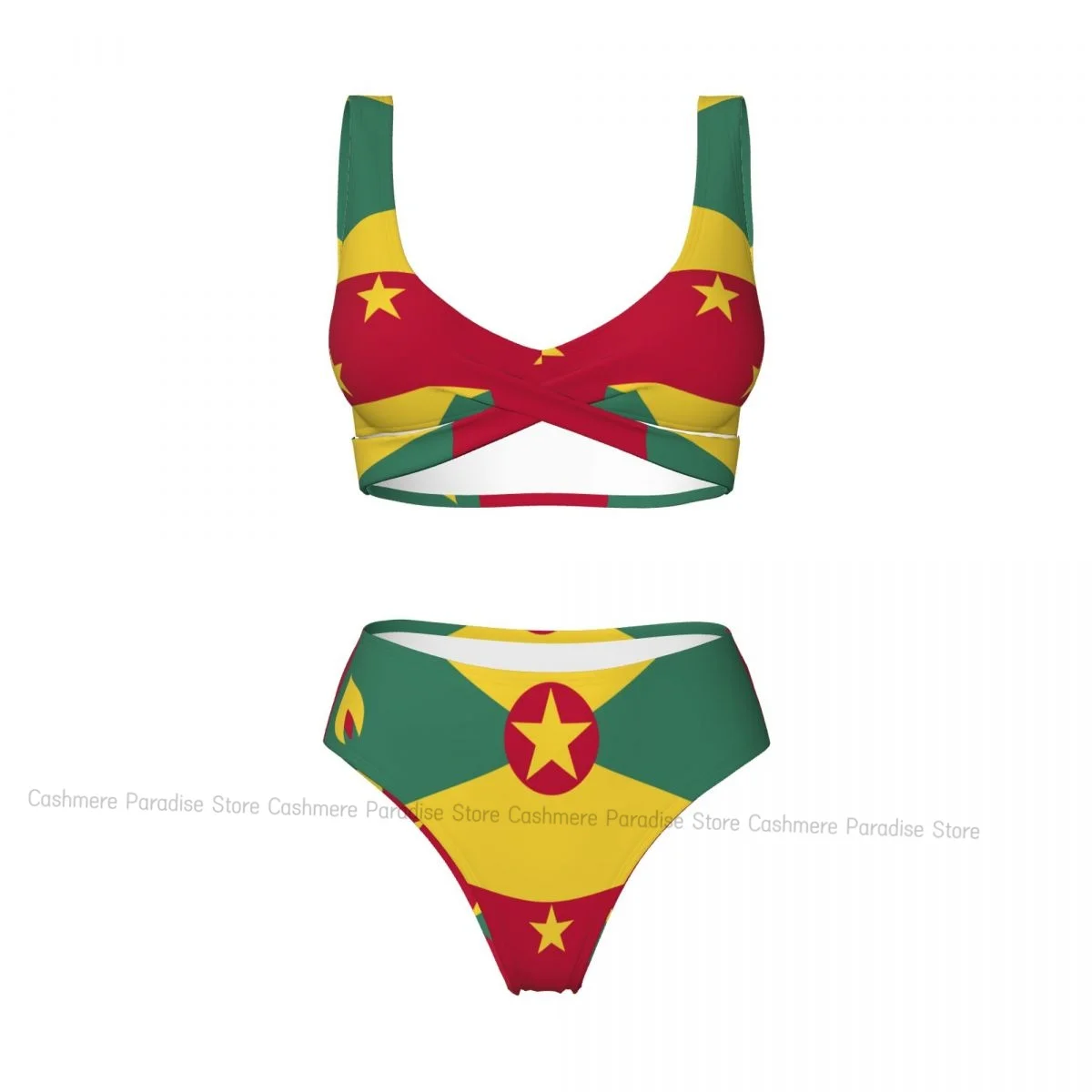 

Женский сексуальный раздельный купальник с эффектом пуш-ап, пляжная одежда из двух частей с флагом Гренады