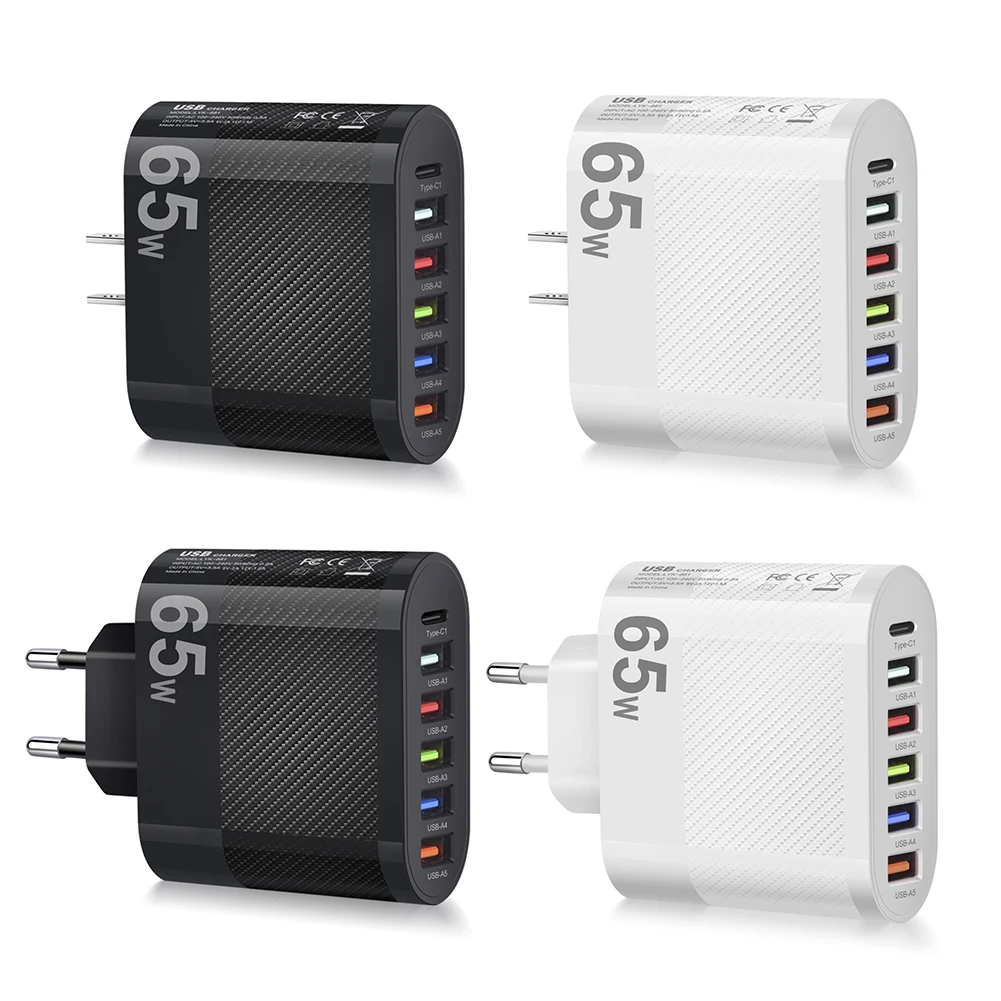 

Portable 65W Mobile Phone Chargers USB Type-C 5V/3.5A Phone Charging Household Safe Intelligent for iPhone 14 13 12 Huawei