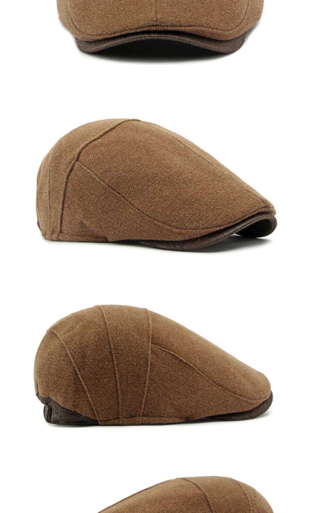 HT4941 Herren- und Damen-Baskenmütze für Frühling, Herbst und Winter, Vintage-Stil, verstellbare Ivy-Flatcap, mit Fleece gefütterte Baskenmütze für Männer und Frauen – Detail 5