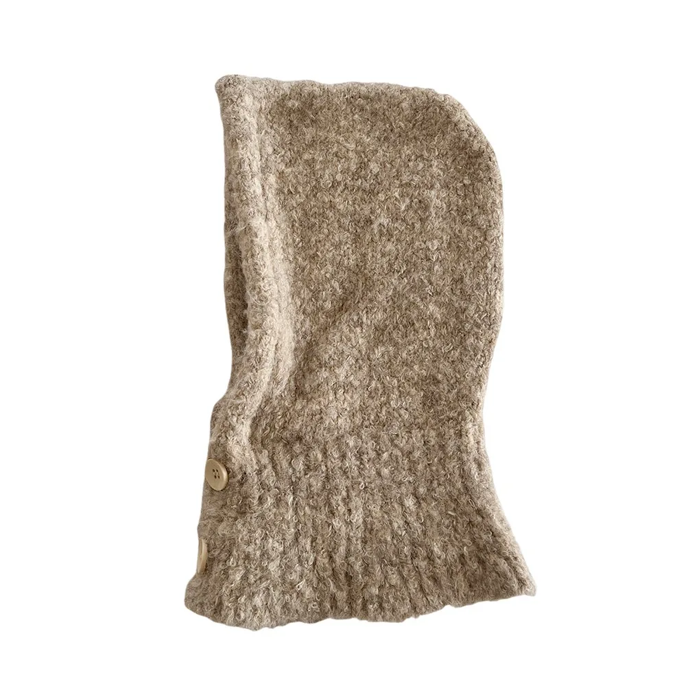 

Милые теплые зимние детские шапки-балаклавы, утолщенные, мягкие, теплые флисовые шапки, удобные однотонные вязаные шапки для малышей и детей