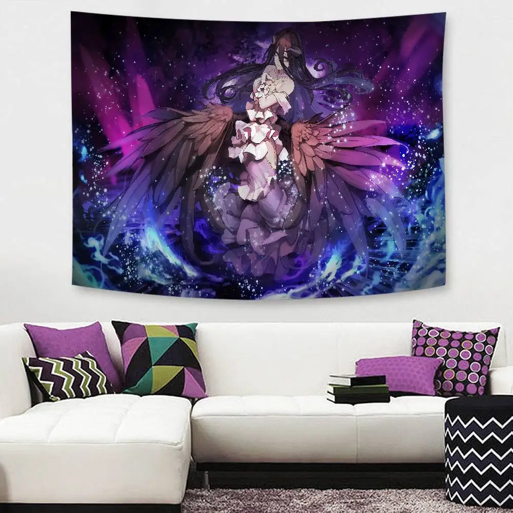 Albedo Overlord Printed Large Wall Tapestry Hanging Tarot Hippie Wall Rugs Dorm Home Decor