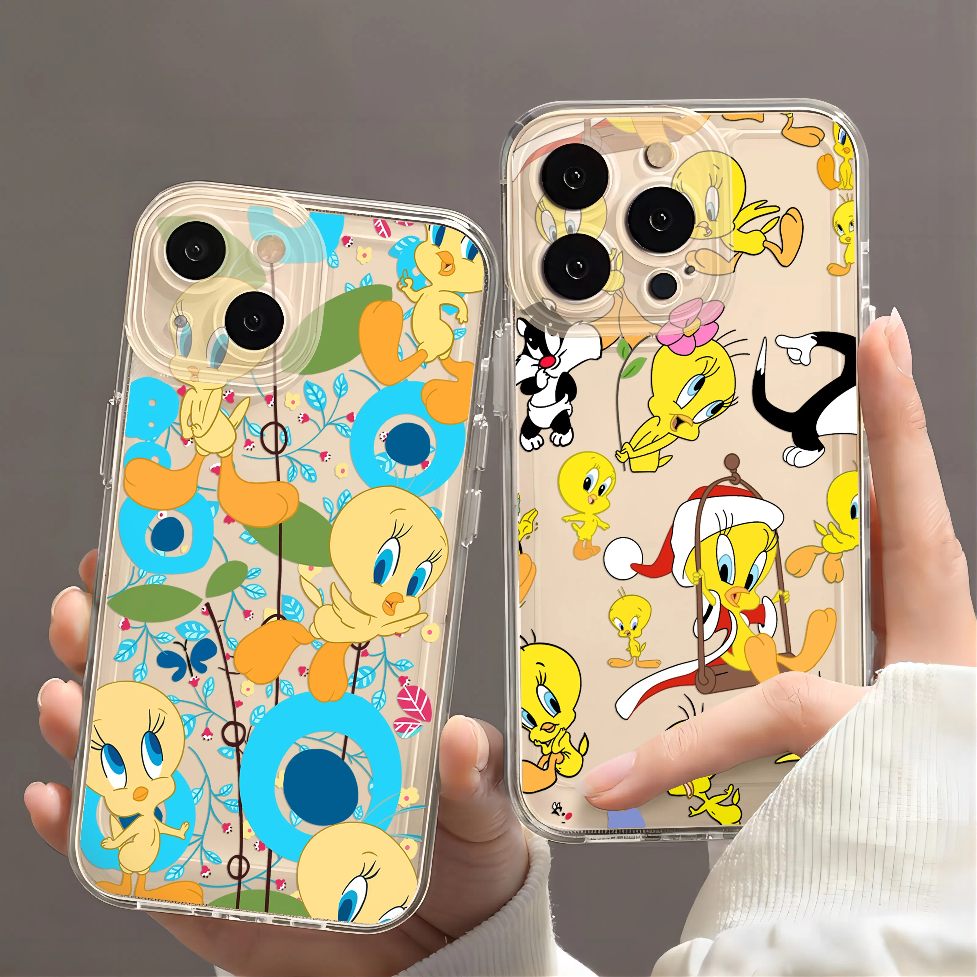 Cartoon T-Tweety Birds Piolins Phone Case For Samsung S24 S23 S22 S21 S20 S10 FE Note20 Note10 Plus Ultra Lite 5G Clear Cover