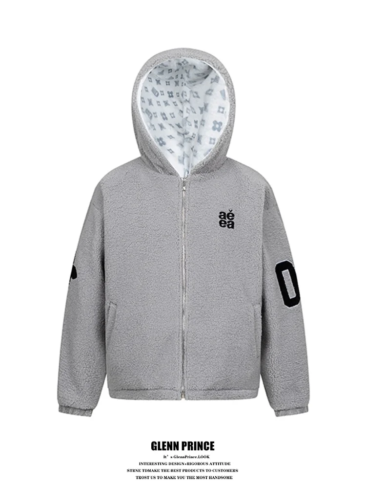 

Мужская зимняя куртка GPstudio: модная, утепленная, свободного кроя, с капюшоном из овечьей шерсти и вышивкой