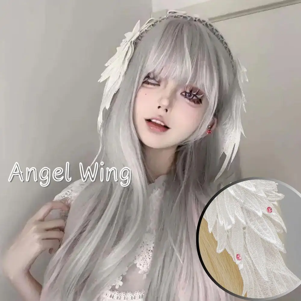 

Lolita Headband Hair Accessories Hair Accessories Cosplay Sweet Lace Headband Handmade Ruffled Dark Gothic Angel Wing Hair Bands
