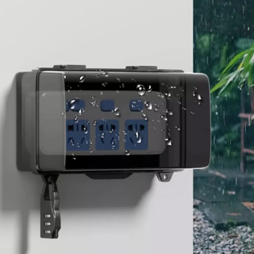Durable Plastic Plug Box Anti-theft Waterproof Cable Management Box Weatherproof Protect Outlet Power Strip Storage Box Outdoor