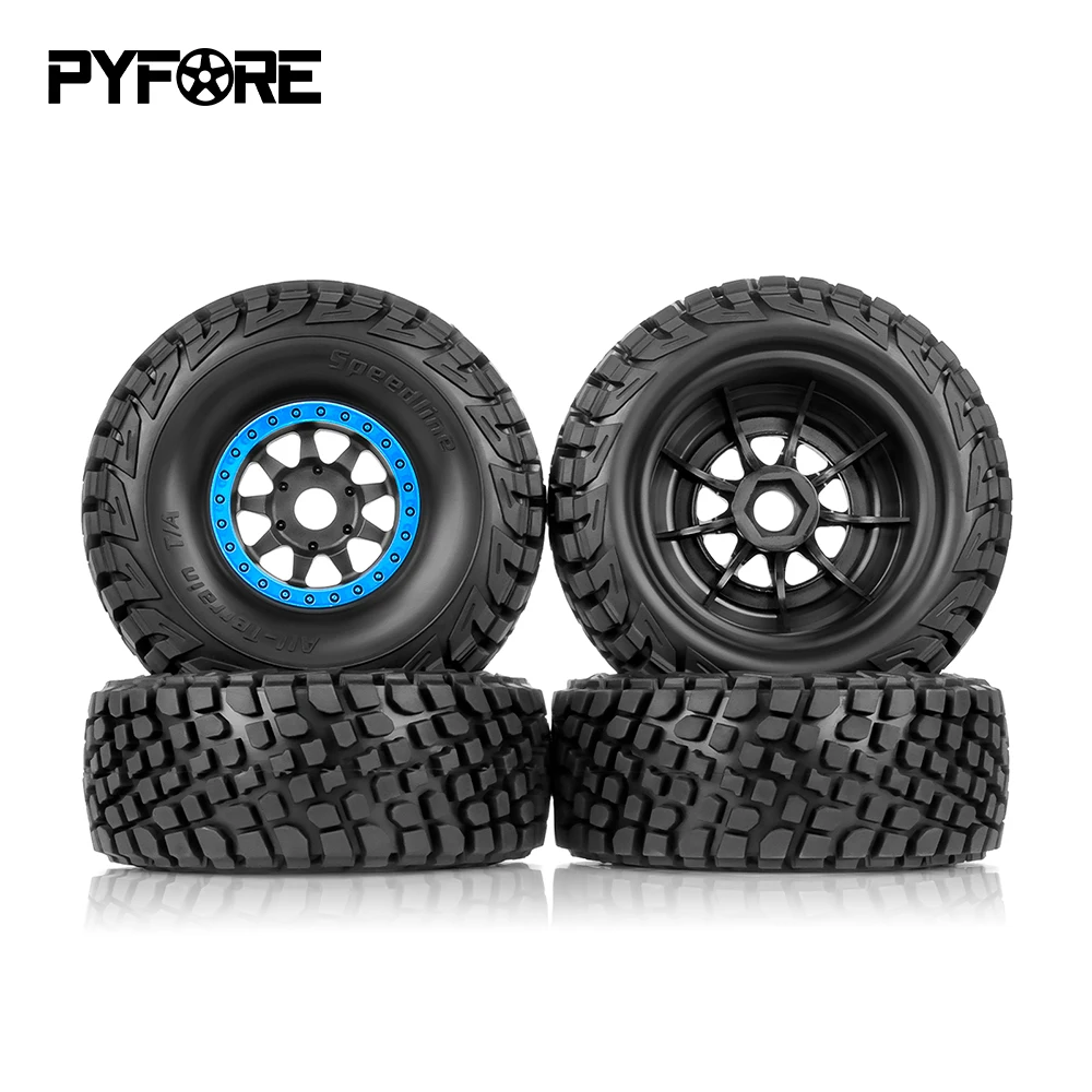 PYFORE – pneus tout-terrain 137x55mm, adaptateur 17mm, 4 pièces pour MOJAVE YK4072 YK4073 1/7 RC modèle de voiture, accessoires de camion du désert