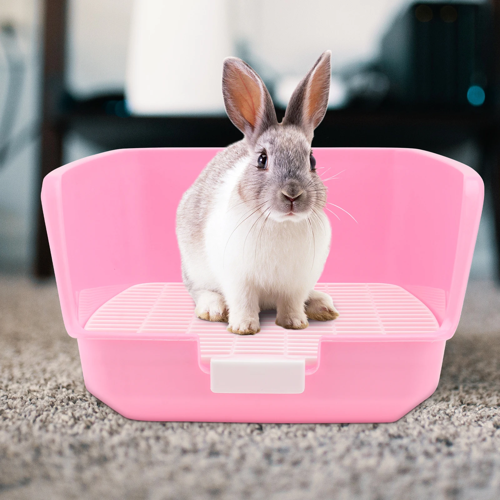 1pc Toilet Basin Detachable Grids Durable Plastic Pee Pan For Guinea Pig Ferret Chinchilla Small Animal Cage Accessory Mini