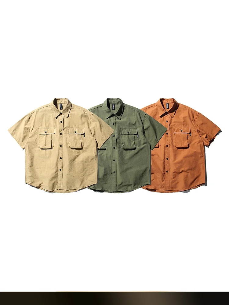 

NTED Mountain Series: Мужская уличная военная рубашка свободного кроя с коротким рукавом, с множеством карманов, для работы и повседневной носки