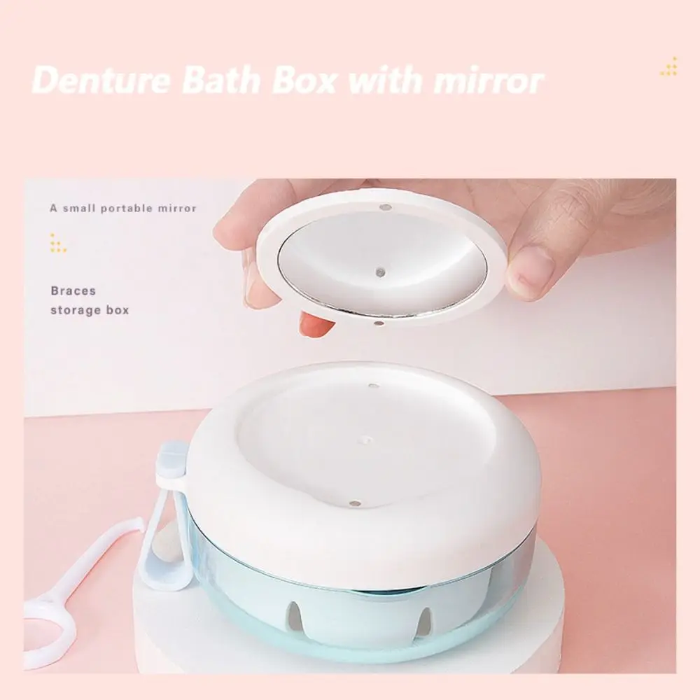 Orthodontic Retainer Case Cleaning Box Sealed Denture Bath Box Dental Storage Case Teeth Braces Box False Teeth Storage Box
