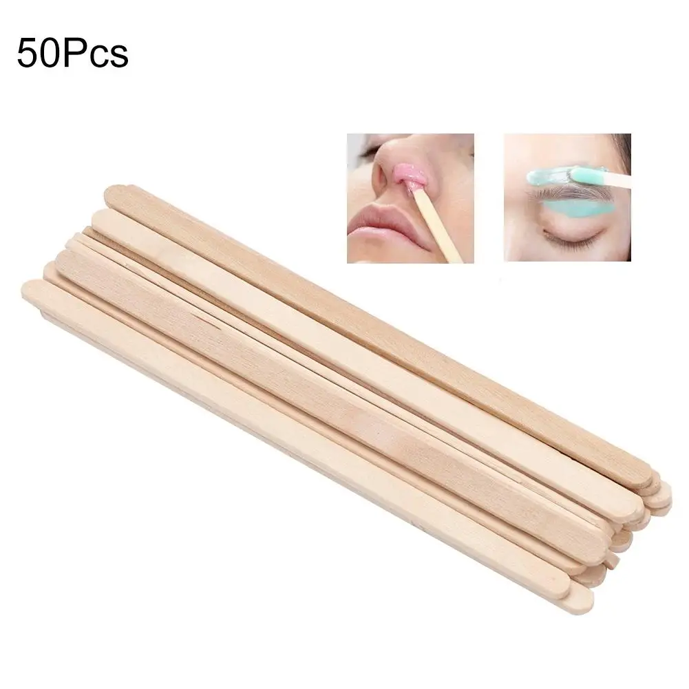 50/100 Pcs Disposable Wooden Waxing Sticks - Hair Removal Applicator Spatula Tools for Beauty Care