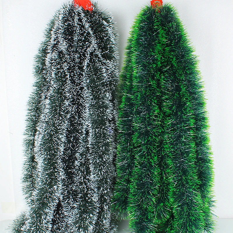 Guirxiété de Ruban de Noël, Feuille d'Arbre de Noël, Rubans de Fleurs Côtelées, Ornements, Guirlandes de Canne Verte, Fournitures de Décoration de ixde Mariage, 200cm