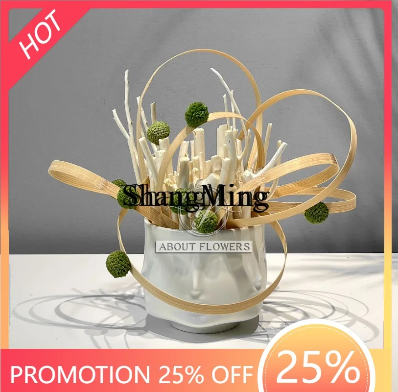 FG good-looking  ceramic flower ware simulation flower decoration sample room hotel clubhouse decoration