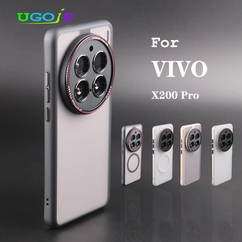 

Магнитный чехол UGOjP для VIVO X200 Pro, матовый чехол для телефона с защитой объектива камеры, матовый противоударный защитный чехол с защитой от падения