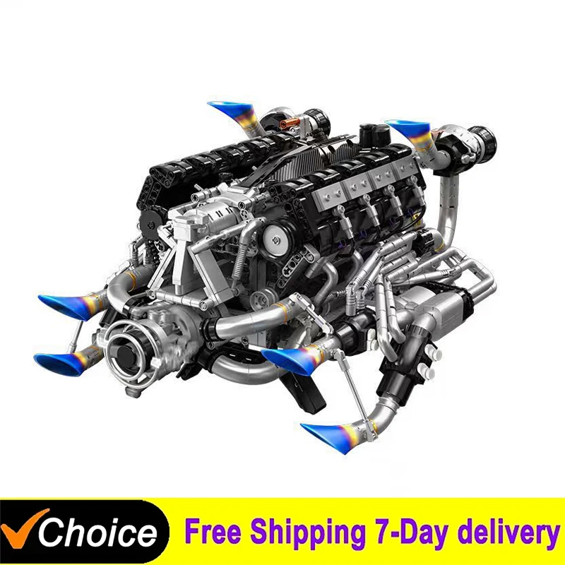 

NEW 2773PCS Supercar V8 Engine Building Blocks Kit Model Power Motor Driven Desktop Ornaments Kids Adults Toy For Kids Gift