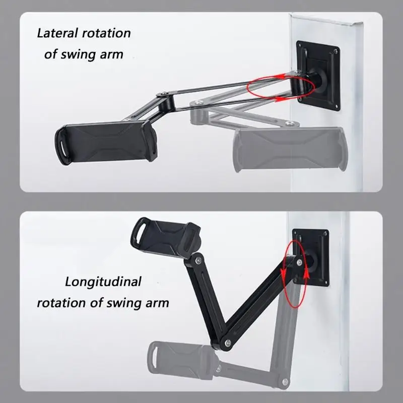 

Вращающаяся на 360 градусов подставка для телефона и планшета с регулируемым натяжением, складное настенное крепление, установка