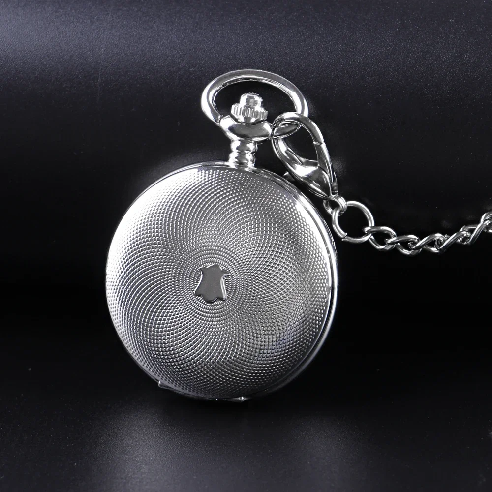 Hollow Case Roman Numeral Dial Pocket Watch Hand Wind Mechanical Men Watches Silver Vintage Man Pocket Clock Xmas Gifts Box