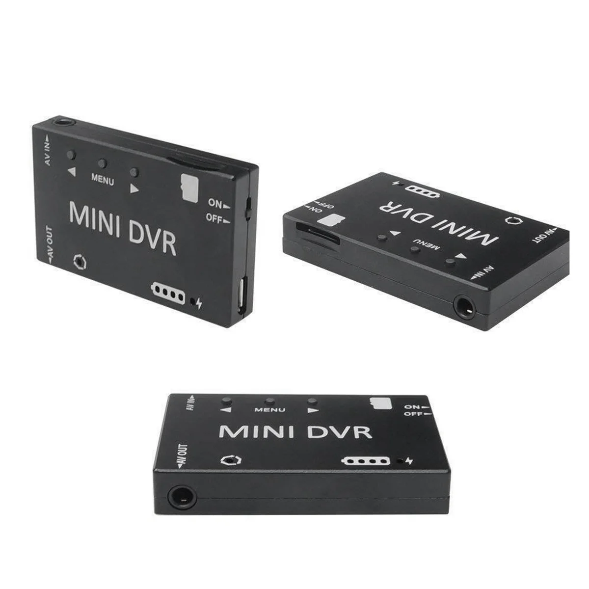 Mini grabadora de Audio y vídeo DVR FPV NTSC/PAL, batería integrada de 3,7 V y 400mah para multicópteros FPV RC, Monitor de gafas VR, color negro