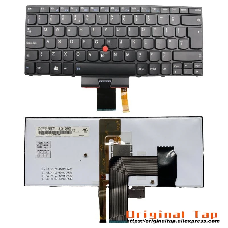 UK English Backlit Keyboard for Lenovo Thinkpad X1 Hybrid 04W2786