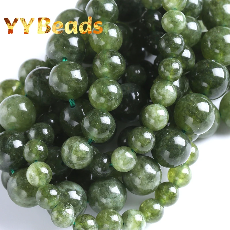 Natural Stone Canada Jades Beads For Jewelry Making Round Loose Spacer Beads Fit DIY Charms Bracelets Necklace 4 6 8 10 12mm 15\