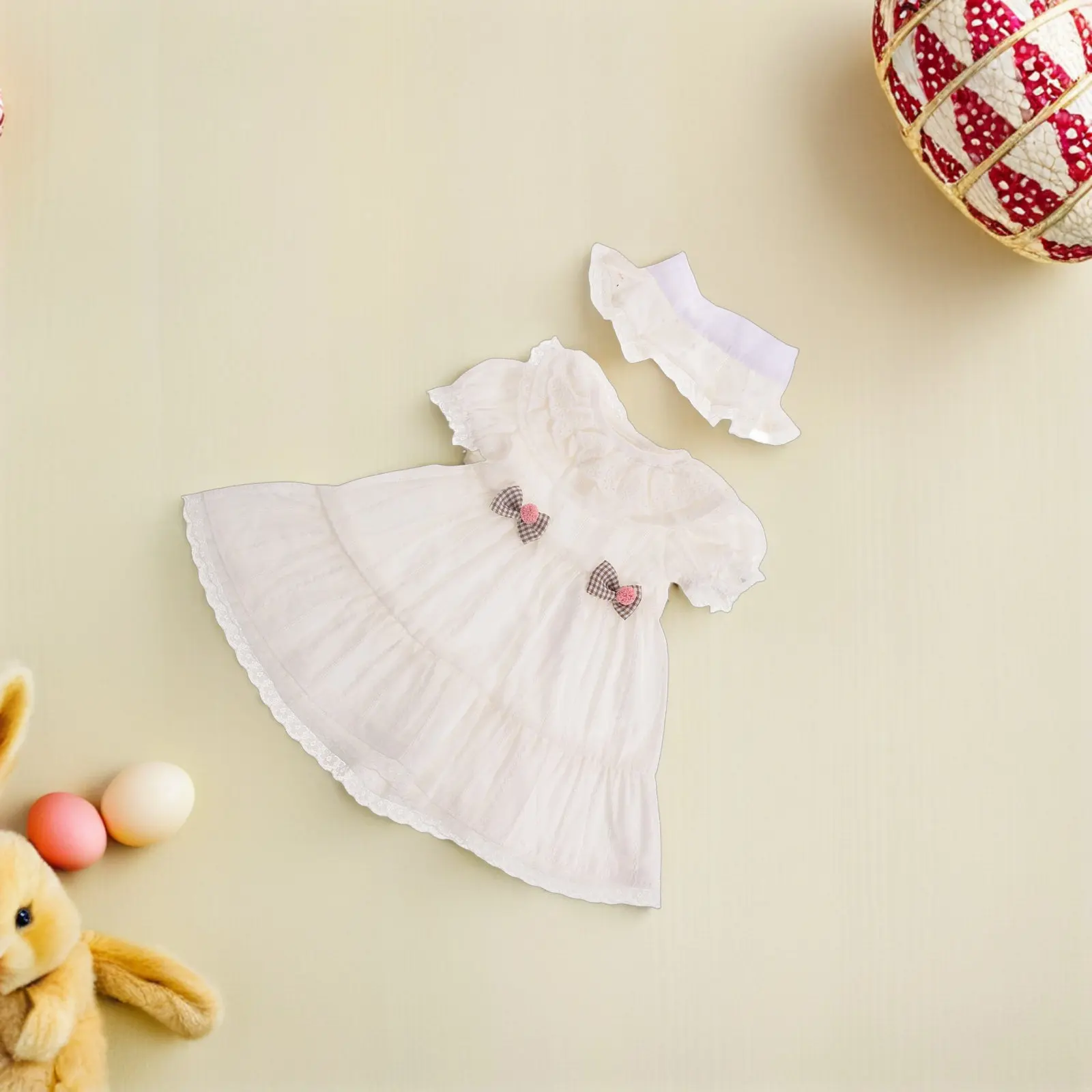

1Set Princess Dress Outfit Special for 18 Inch White Wedding Gown Adjustable Straps Headband Perfect Fit Party Costume