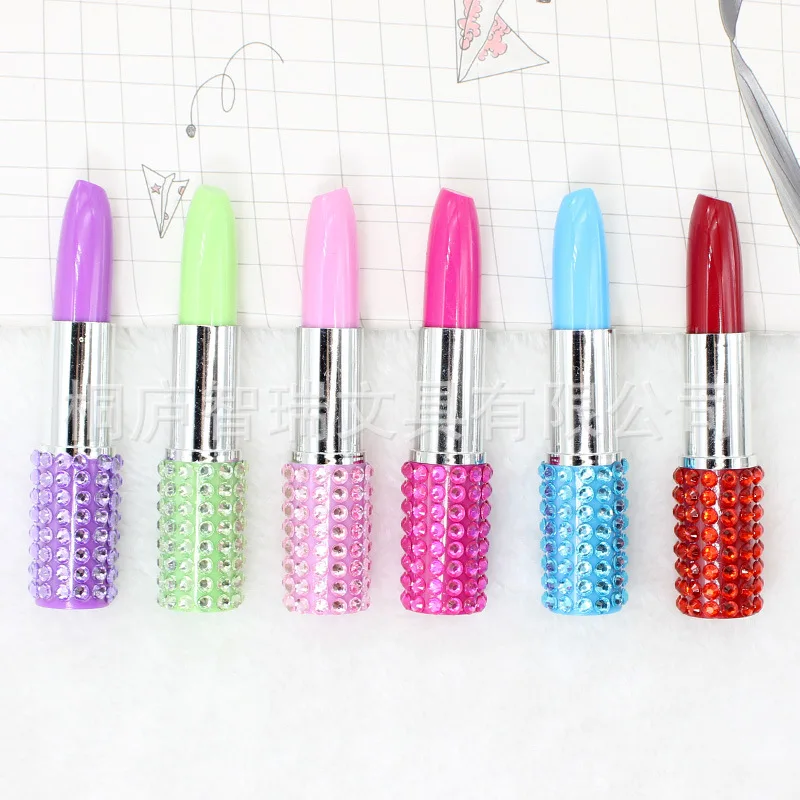 

50PCS Creative stationery gift pen with diamond lipstick modeling ballpoint pen novel personality prize