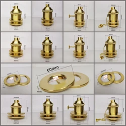 Brass 100% copper Lamp Holder Rings connecter Light Socket Knob or Chain Switch and Threaded Screw Lampshade Ring Fitter