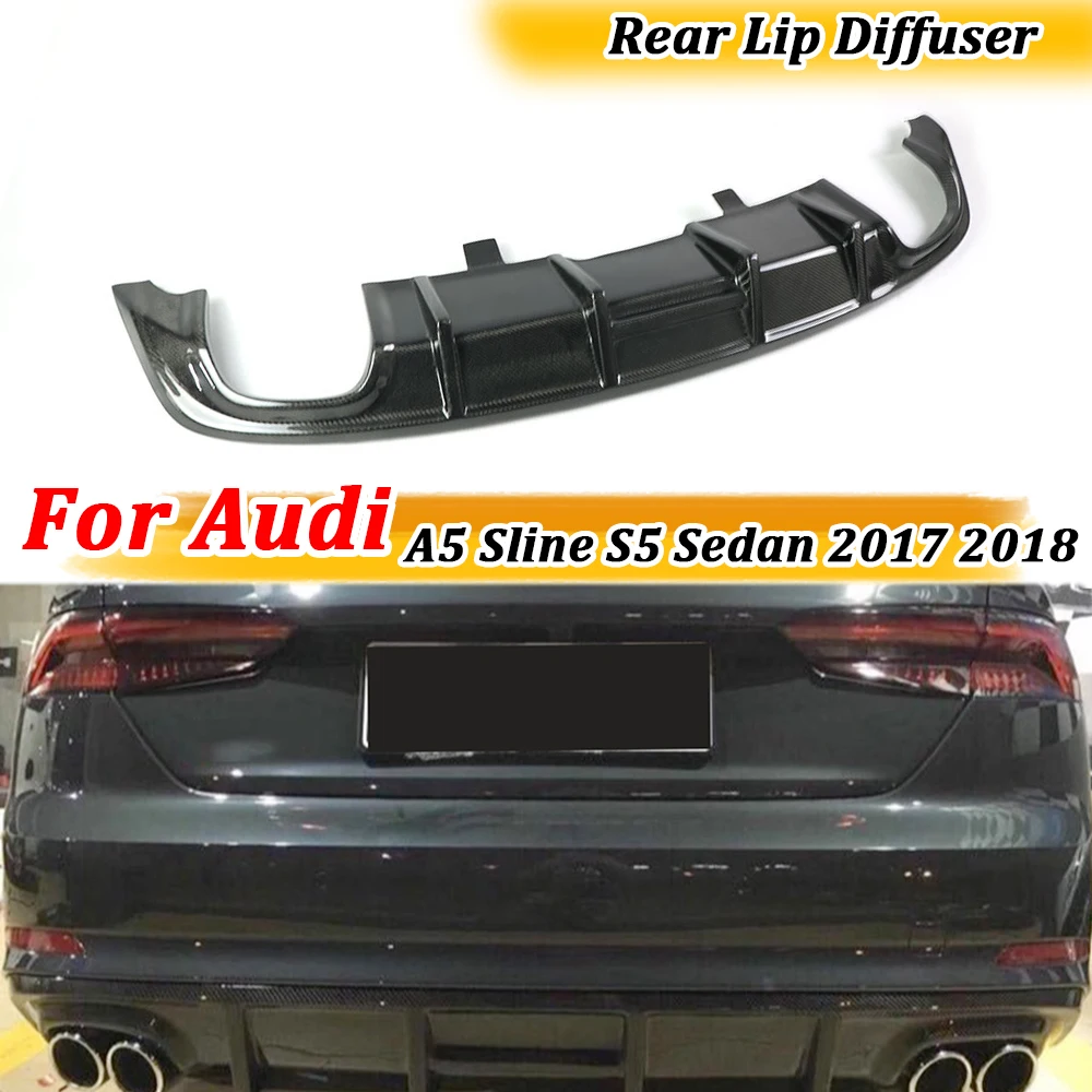 

Carbon Fiber Rear Lip Spoiler Diffuser for Audi A5 Sline S5 Sedan 4 door Not A5 Standard 2017 2018 FRP Rear Lip Car Styling