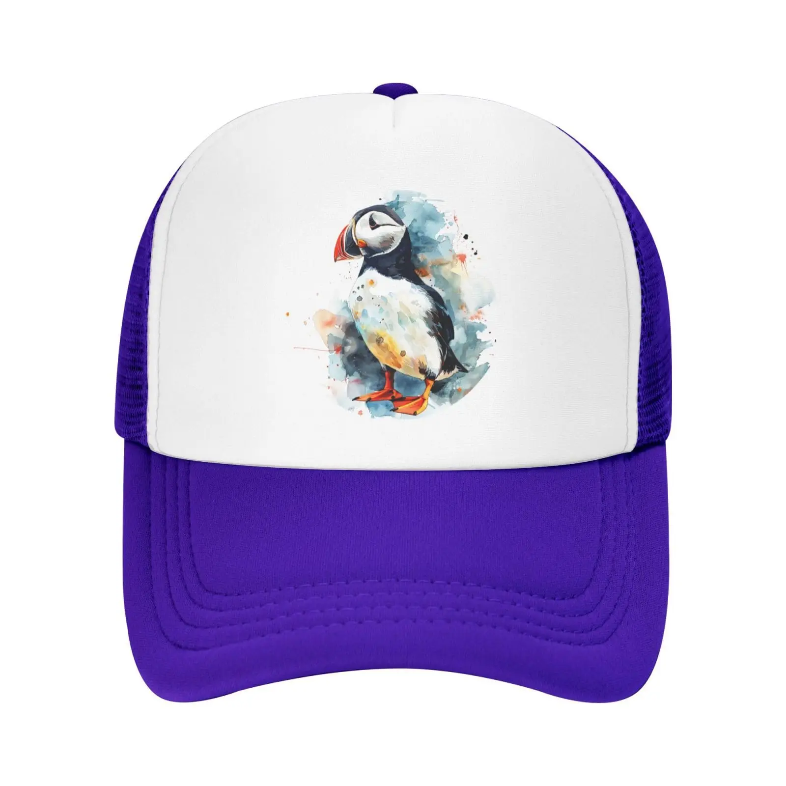 

Watercolor Sea Parrot Mesh Baseball Caps Animal Adjustable Trucker Hats Snapback Solid Hat Fashion Cool Casquette Summer Sunhat