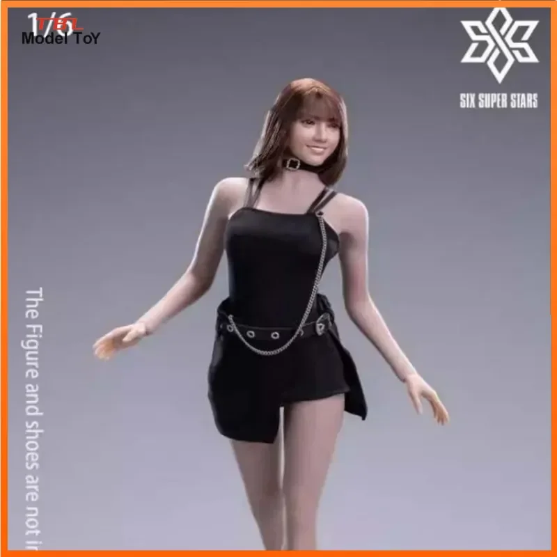 1/6 Scale Female Soldier Black Short Dress Skirt Set Cool Girl Clothes Model for 12'' Parts Components TBL PH S12D Doll Toys