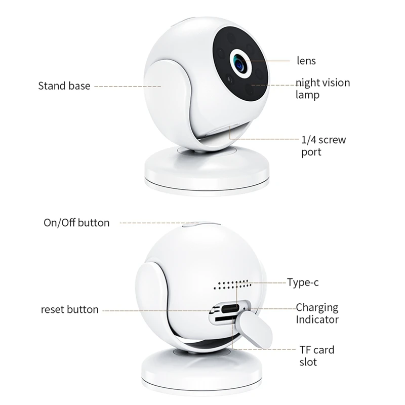 3X Digital Zoom AI Human Detect Camera Night Vision Baby Security Surveillance Wireless IP Indoor Camera