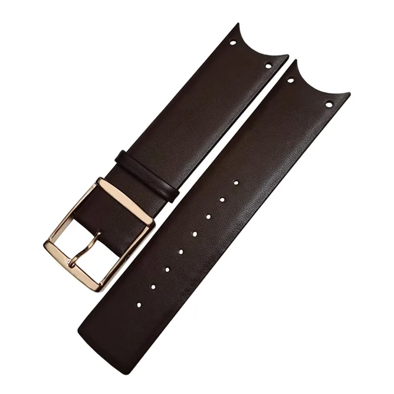 Genuine Leather Watchband For CK  KOV231 KOV232 Series  Special Curved Edge Ultra-thin Cowhide Watch Strap for Men  Women 22mm