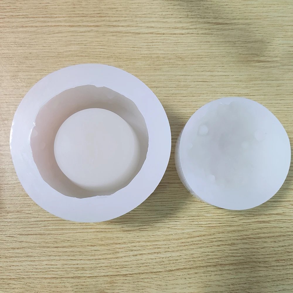 Creativo Design a forma di luna tazza di candela stampo in Silicone tazza di cemento testurizzata fatta a mano stampi in cera scatola di immagazzinaggio di gioielli stampo in Silicone