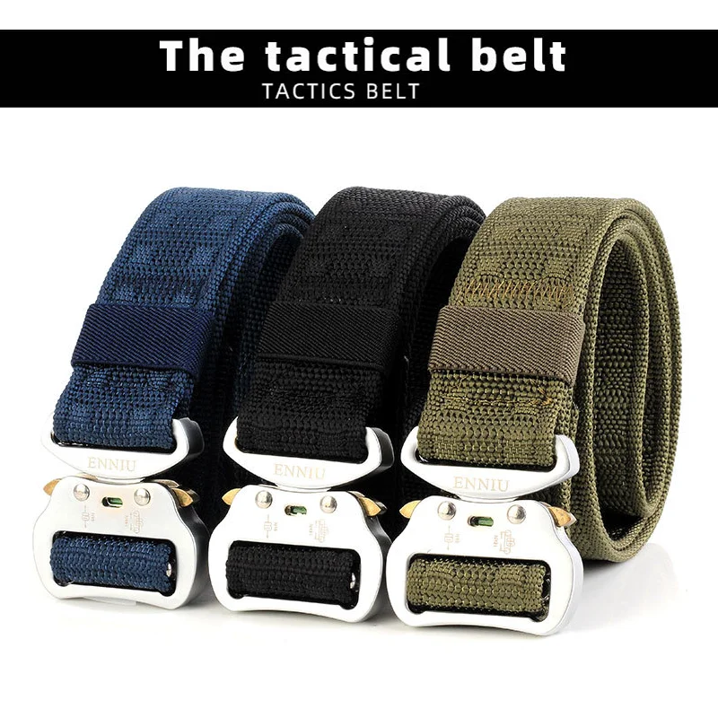 

Leisure Belt Tactical Belt Quick Release Quick Dry Elastic Alloy Buckle Male Waistband For Fishing Hunting Multi Function