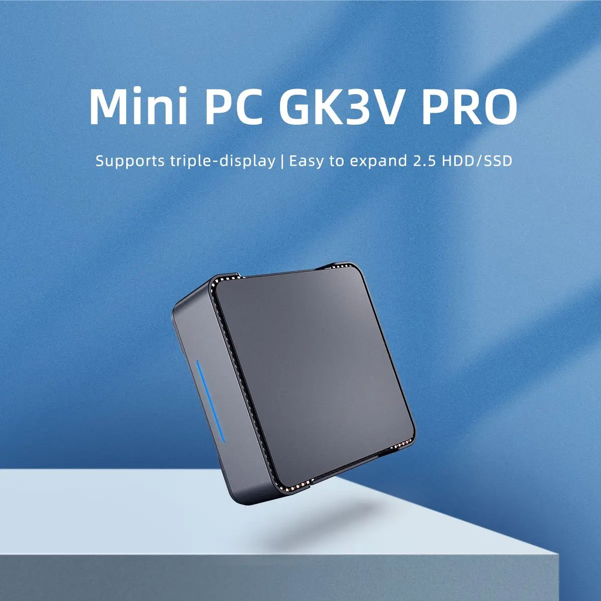 Gk3V Pro Intel N5105 Mini PC, Windows Desktop, Computador de jogo, Trabalho de escritório, 4 Core, 1000M Lan, WiFi, Bluetooth, USB 3.0, Suporte HDD