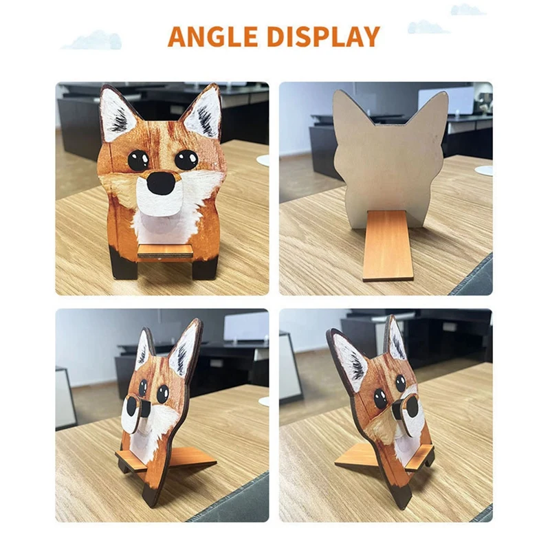 2CPS WOOD Puzzle Eyeglass Holder Animal Sunglass Display Stand Home Office Desktop Animal Holiday Decoration Gift A Durable