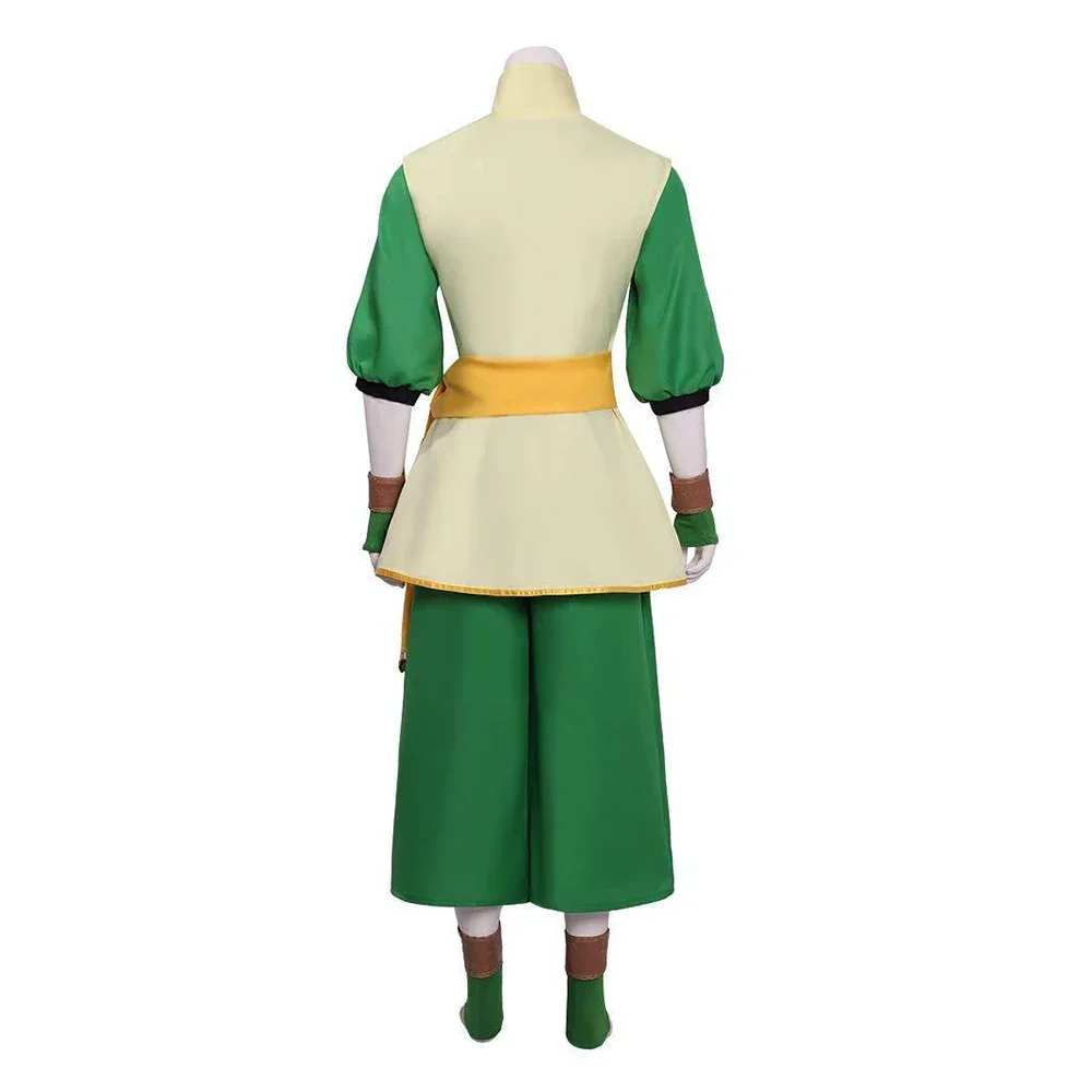 Anime Movie Avatar The Last Airbender Toph Beifong Cosplay Costume Women Fantasy Hat TOP Pants Belt Clothing Halloween Carnival - view 3