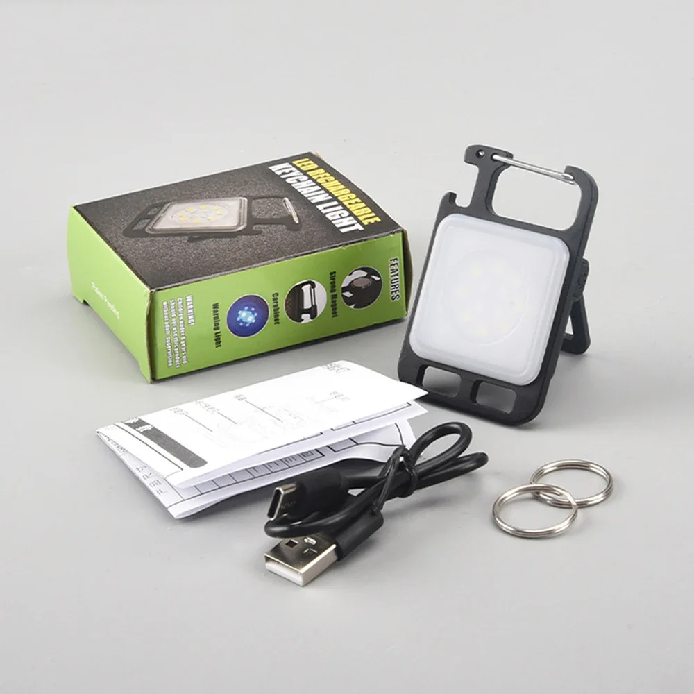 Суперъяркий мини-фонарик с COB матрицей, зарядный фонарь, фонарь для кемпинга с магнитом, 4 режима освещения, для кемпинга и дома
