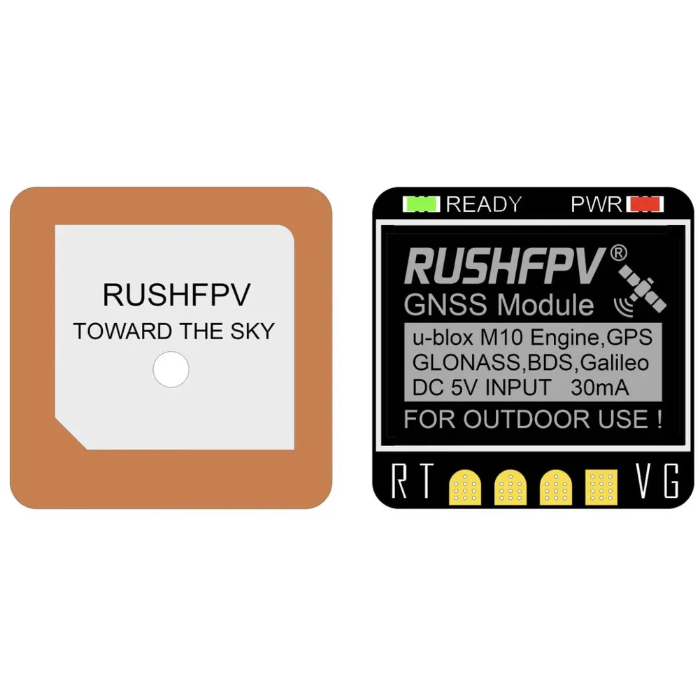 

RUSHFPV GNSS Pro/Mini/Micro M10 GPS Module 10HZ Rate Built-in Ceramic Antenna for RC FPV Freestyle Drone DIY Parts