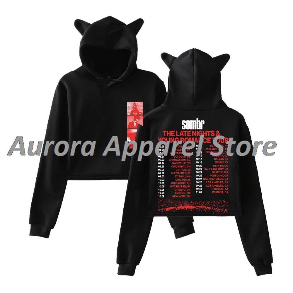 

Sombr The Late Nights & Young Romance Tour Merch пуловер женская толстовка с кошачьими ушками футболка с длинными рукавами