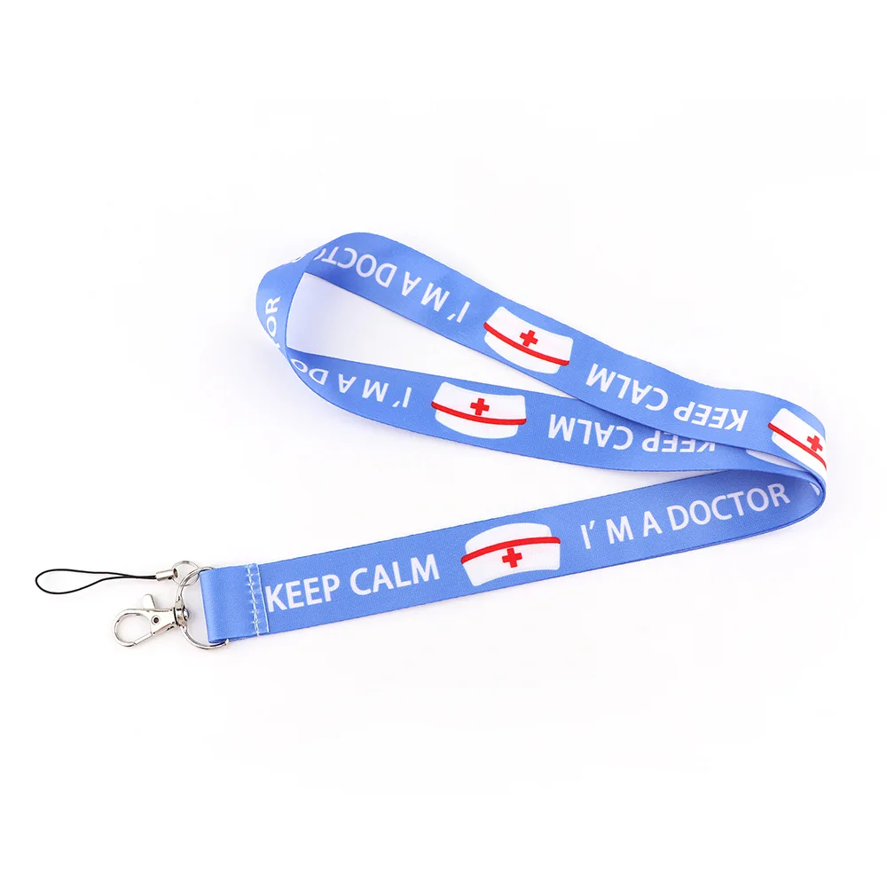 Imagem -03 - Enfermeira Médica Médico Cartoon Neck Strap Lanyards id Crachá Titular do Cartão Chaveiro Mobile Phone Strap Gift Ribbon Webbing Colar