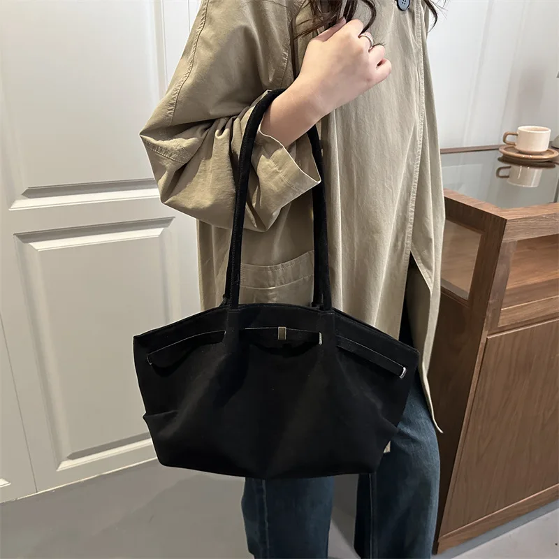 Vintage Wildleder-Umhängetasche für Damen, Minimalistische Große Kapazität Tragetasche, Elegante Retro-Umhängetasche für Tägliche Anlässe, Dating und Reisen – Detail 4