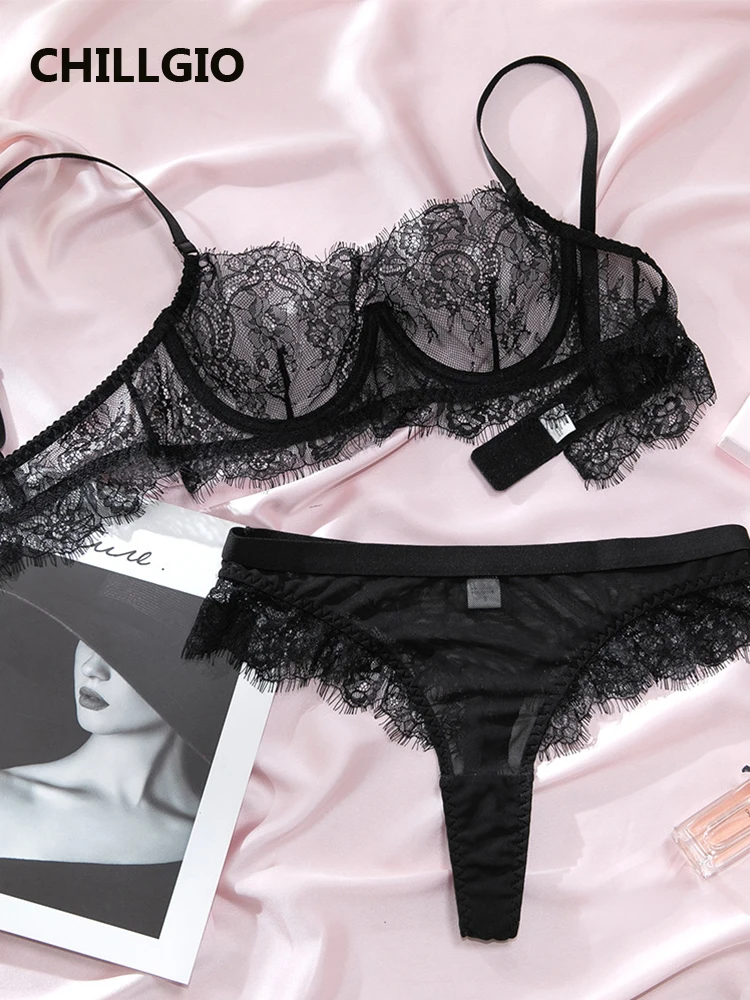 

CHILLGIO женский сексуальный прозрачный кружевной бюстгальтер с цветочным принтом, короткие костюмы, эротическое облегающее интимное белье с эффектом пуш-ап, модные сетчатые комплекты нижнего белья