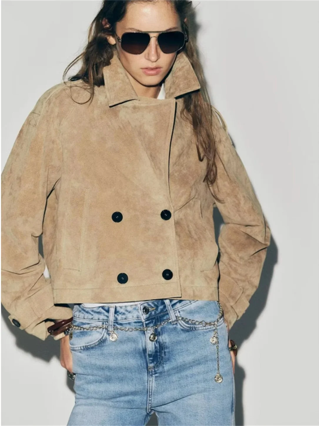 Faionable Casual Puur Leer Materiaal Herfst Nieuwe Collectie Damesjas Jaet Bovenkleding Hoge Kwaliteit Sensatie 30257