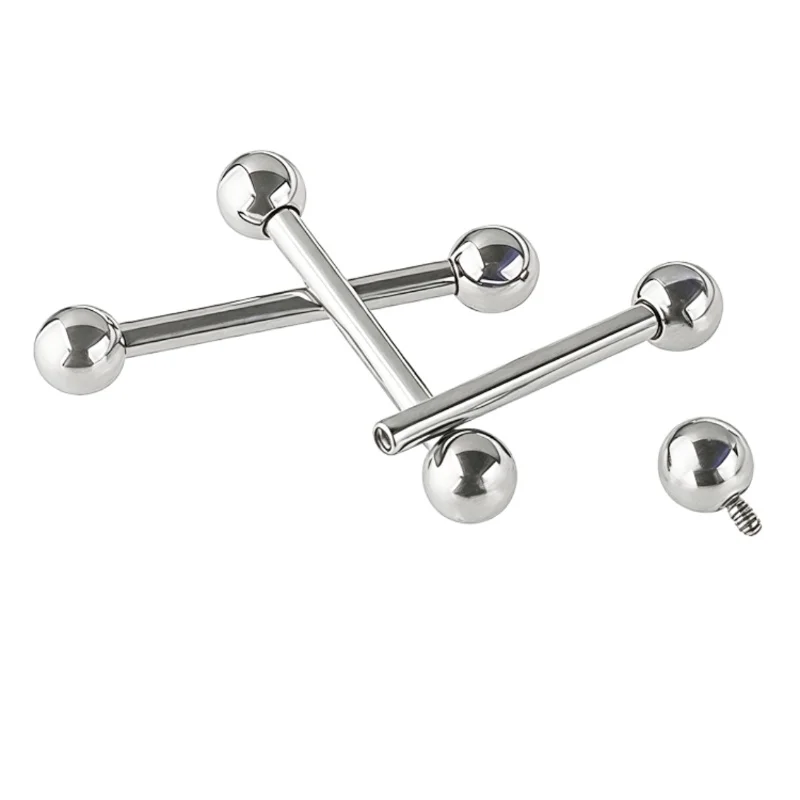 16G 14G G23 Titanium Internally Threaded Piercing Tongue Rings Barbell Fake Plug Earrings Cartilage Nipple Rings Jewelry