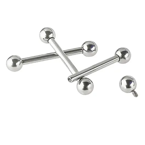 16G 14G G23 Titanium Internally Threaded Piercing Tongue Rings Barbell Fake Plug Earrings Cartilage Nipple Rings Jewelry