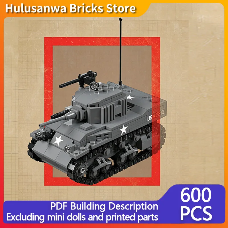 

Модель военного танка M5A1 времен Второй мировой войны, конструктор MOC, военная техника, модульные технологичные подарки, набор для сборки, детские игрушки, праздничный подарок